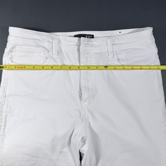 Hudson Wide Leg Cropped Jeans White Denim Raw Hem - Picture 4 of 4